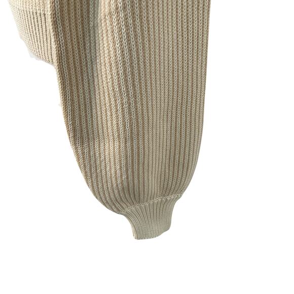 Cleobella Sydney Sweater Hand Knit Cotton Crew Two Tone Ivory Stripe Size L NWT - Picture 6 of 14